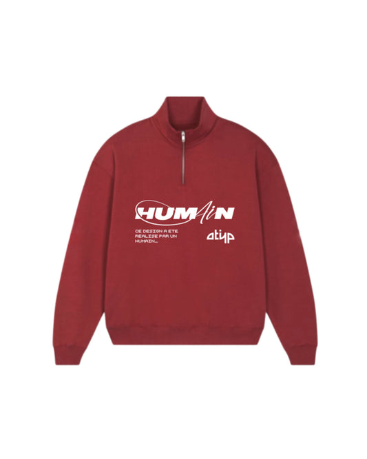 DEMI-ZIP HUMAIN - ROUGE